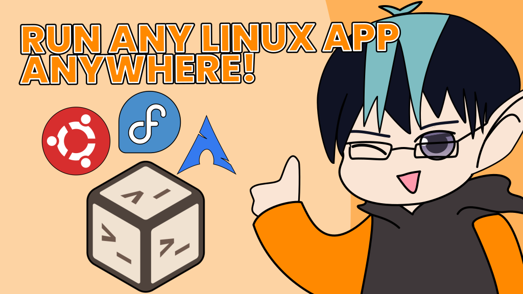 Trafotin flashing a thumbs up to various Linux distribution logos