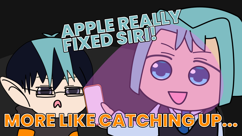 Winward enamored with the pink glow of an iPhone while I look on in disgust. His text reads &ldquo;Apple really fixed Siri!&rdquo; and mine reads &ldquo;More like catching up&mldr;