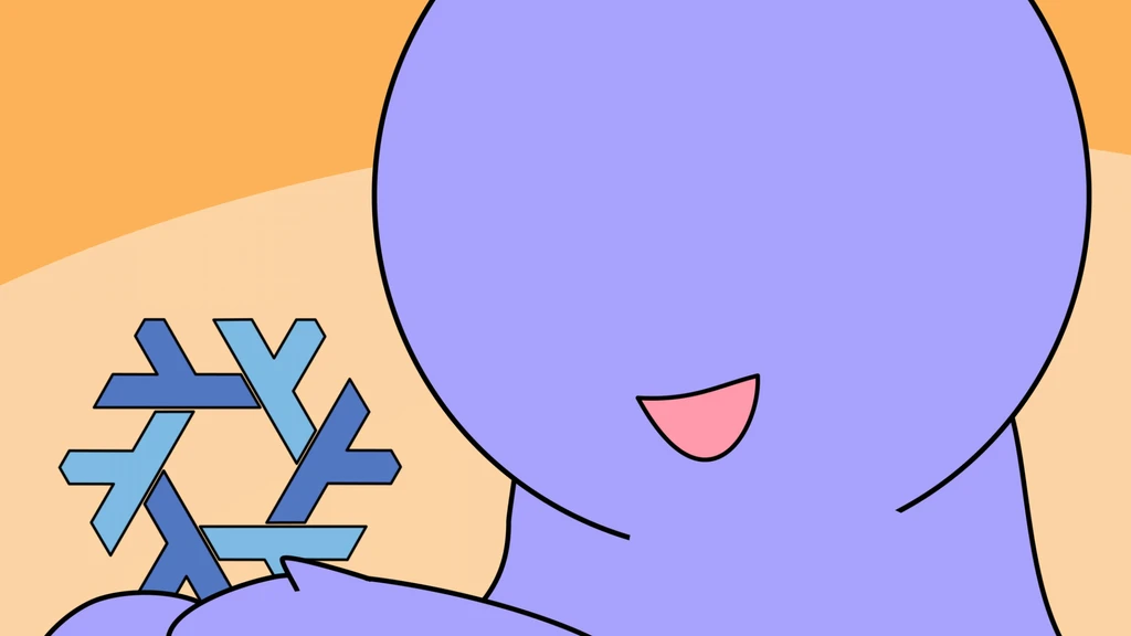 A purple figure endearingly holds the NixOS logo
