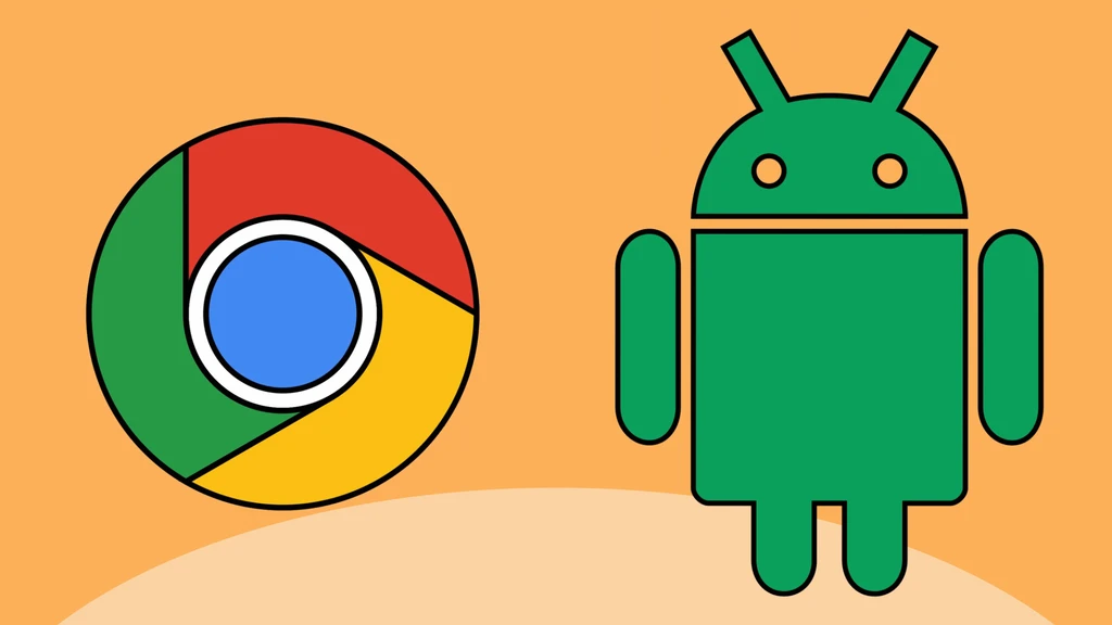 The image features the official logos for Google Chrome and Android, displayed together.