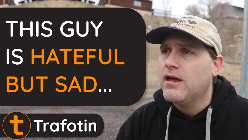 A photo of Tom Murosky AKA Switched to Linux with the title: This guy is hateful, but sad...
