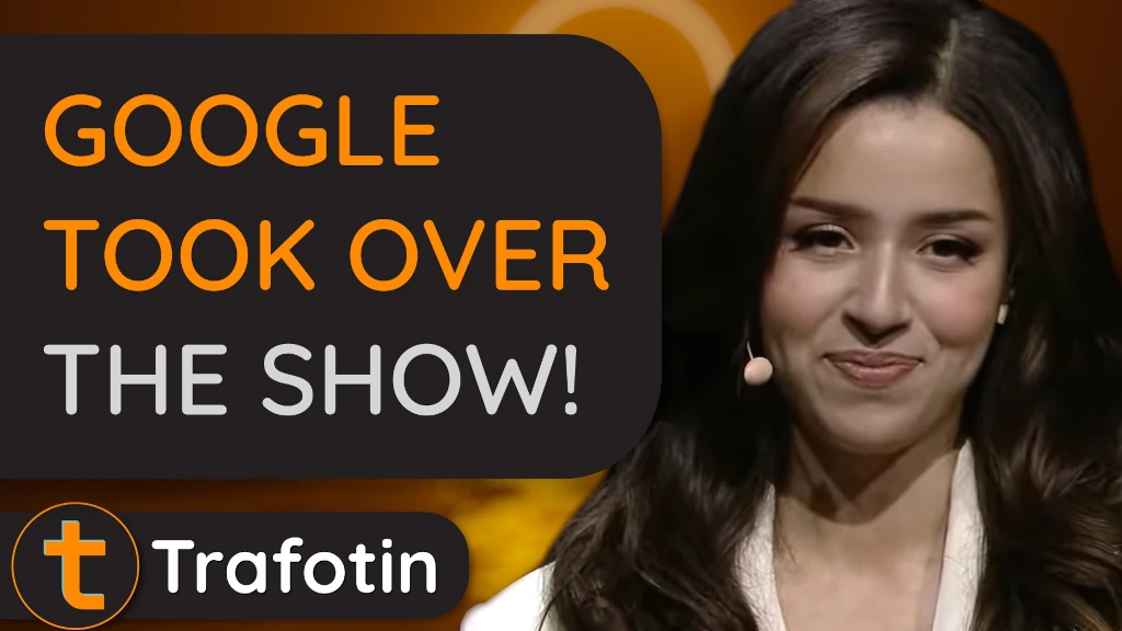 A photo of Pokimane with the title: Google took over the show!