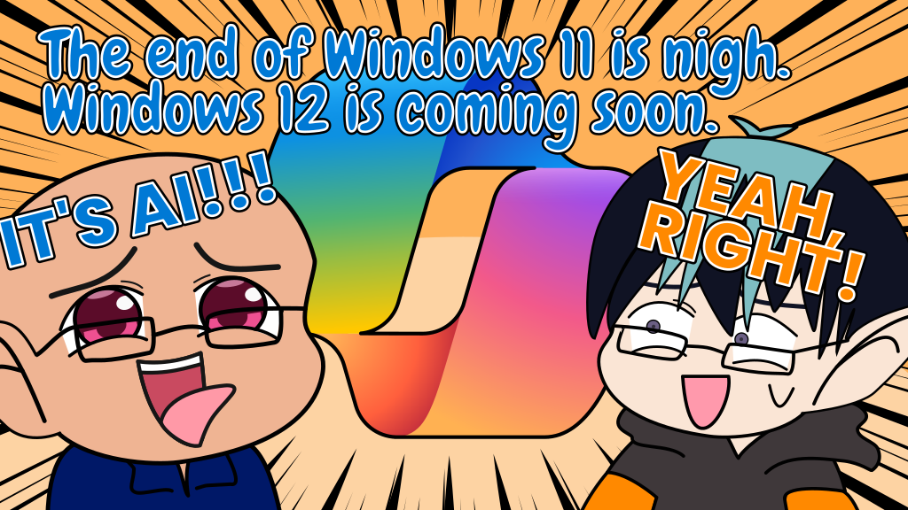 Me and Satya Nadella look upon the Copilot logo with Satya looking eager and me laughing in disbelief.