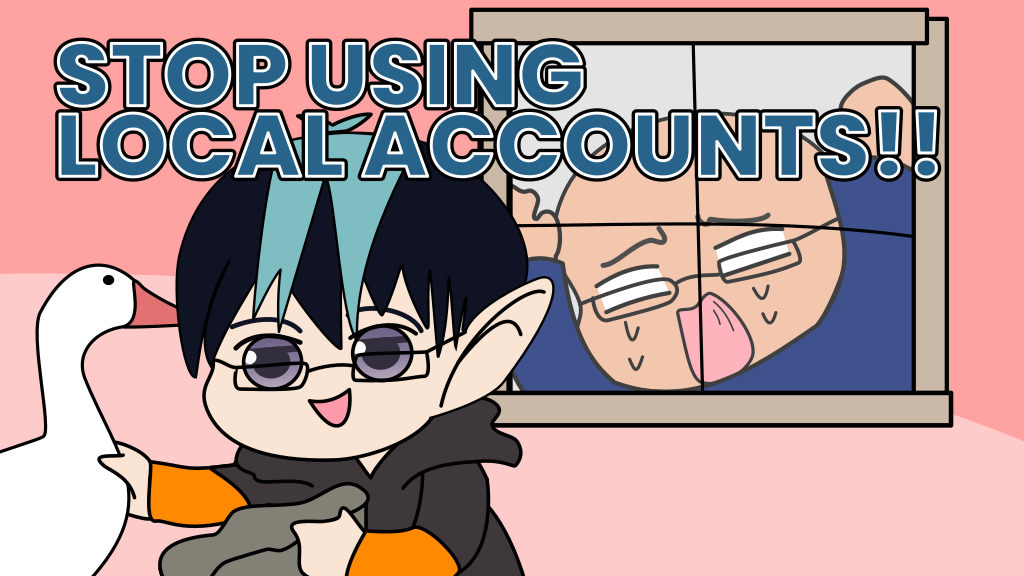 Trafotin packing a goose in a pillowcase with Satya Nadella angrily staring through a window.